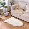 YIHAIC Faux tappetto di pelle di pecora tappeto, Pecora Agnello imitazione pelliccia sintetica decorativa, adatto per tappeto per soggiorno, tappetino per il letto (bianco, 50 x 80 cm)