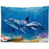 Ulticool - Appeso a Parete Decorazione - Delfino Mare Corallo Delfini - 200 x 150 cm Grande Murale Manifesto - Accessori Casa Soggiorno Camera da Letto Soffitto