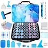 Fokenzary Contenitori per pittura con diamanti artistici, 60 scomparti, kit per pittura a diamante, accessori e strumenti portatili