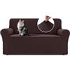 BellaHills Elastico Copridivano 2 Posti con Braccioli(135-165cm), Universale Copridivano per Impermeabile Antiscivolo, Copridivano Moderno per Cani e Animali Domestici, Marrone