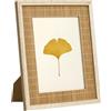 SUMGAR Boho Cornice Foto 13x18 Bambù Intrecciato Naturale Cornici Foto | Superficie in bambù intrecciato dal tono naturale, vetro trasparente e doppio orientamento, per salotto, camera e stile boho