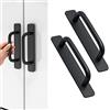 Ruikdly Maniglie Autoadesive per Mobili 2 pezzi Maniglia Porta Scorrevole in Alluminio, Senza Foratura 148 mm Maniglie per Armadio Adesiva per Frigoriferi, Armadi, Porta Scorrevole (Nero)