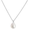 Secret & You Collana con pendente in perle da donna, perla coltivata d'acqua dolce, forma barocca 12-13 mm - Argento sterling 925 in rodio o placcato oro 18k Lungo da 38 a 45 cm.