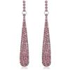 Clearine Orecchini Full Cristallo Diamante Teardrop Lunghi per Donna Partito Chiaro Argento Tono,