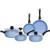 VELKER - Batteria da Cucina a induzione 8 Pezzi - Kit pentole a induzione con Rivestimento Antiaderente Adatto a Tutti i Piani Cottura. Set pentole Cucina