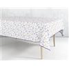 HOME ZEN HOUSEHOLD LINEN TOVAGLIA PLASTICA LAVABILE PVC IMPERMEABILE COPRITAVOLO PLASTIFICATO STAMPATO CON BORDINO FELPATA ANTIMACCHIA WATERPROOF (120X230CM, FARFALLA LILLA)