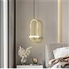 SSNCcNC Lampada a sospensione,LED Moderno design Lampada Sospesa d'oro ovale squillo Luci sospese Camera da letto Comodino 3000K lampadario Per salotto sala da pranzo Le scale 15 * 35 cm
