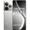 realme GT 6T Smartphone 5G,120Hz 6.78 Display a 6000nit Ultra Luminoso,12GB+256GB,Snapdragon 7+ Gen 3,Fotocamera 50MP OIS,5500 mAh,Dual SIM Android 14,NFC,Argento,Nessun Caricabatterie