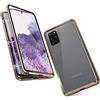 Gypsophilaa Custodia per Samsung Galaxy A91/S10 Lite Assorbimento Magnetico Ultra Sottile 360 Gradi Anteriore e Posteriore Vetro Temperato Trasparente Cover con Antiurto Metallico Paraurti