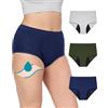 Neione Mutande Mestruali Donna Flusso Abbondante Vita Alta Cotone Slip Ciclo Mestruale 50ml Assorbenti Pacco da 3 Canvas XXL