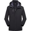 Lifup Lightweight Giacca Invernale 3 in 1 Uomo, Impermeabile Giubbino Uomo Pile Rimovibile con Cappuccio Regolabil Noir XXL