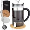 Milu Caffettiera francese Pressa per Caffè | 350ml 600ml 1L | Vetro French Press Caffettiera stantuffo (Acciaio inossidabile, 350ml (2 tazze)