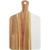 VoVoia Tagliere di Marmo di Legno, Tavolo da Servizio Per Bistecca Frutta Con Maniglia, Pane, Formaggio,Adatto Per Cucina,Ristoranti (bianco, 38 * 25cm-1 pezzi)