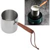 SEAFRONT Mini Scaldaburro in Acciaio Inossidabile Pentola per Salse Piccola con Manico in Legno per Piano Cottura Pentola per Latte per caffè Al Burro da 450 Ml Pentola Piccola