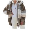 Agiyenna Cappotto da Donna Giacca in Peluche Cardigan a Maniche Lunghe Cappotto da Esterno con Cappuccio con Cerniera Giacca Invernale con Tasche Elegante Felpa con Cappuccio Autunno Inverno