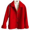 Generic Cappotto corto classico da donna in lana di cashmere sciolto giacche monopetto con tasche, Rosso, S