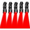 MODOAO Pack of 5 Red Light LED Torch 5 Zoomable, Waterproof, 3 Light Modes, Adjustable Focus Light for Camping, Hunting, Hiking, Night Vision (Black Shell)