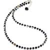 Schöner Schmuck-Design Bellissima collana con perle di cristallo Swarovski, 4 mm, con chiusura in argento 925, colore: nero, cristallo