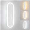 Mckalen Applique LED da Parete Interno,16W Lampada da Parete Moderno 3000K/4500K/6500K, 3 Colore Luce Dimmerabile 1800LM, 40CM Lampada a Muro per Bagno Lampada Soggiorno Scale Corridoio