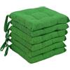 Viterbo Biancheria - Cuscini Sedie Cucina Set da 6 per Esterno ed Interno, Coprisedie con Laccetti, Design 4 Punti Imbottito, Ogni Cuscino è Realizzato in Morbida Spugna da 6cm (Verde)