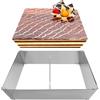 Dazkzooy Stampi per Torte Rettangolare Form Cake - Stampo per Torte in Acciaio Inox Regolabile ad Anello, Altezza 8 cm per Preparare Facilmente Torte a Strati
