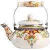 TOPBATHY 1. 5L ceramica smaltata teiera vintage in acciaio inox bollitore per tè acqua calda bollente pentola contenitore per cucina cucina a gas