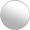 DRW Specchio da parete rotondo in metallo e posteriore legno MDF in argento 80 x 1,5 cm, INT 78,5 c
