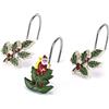 Spode - Ganci per tenda da doccia, decorazione per il bagno, set di 12 alberi di Natale
