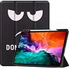 Case2go - Custodia per tablet compatibile con Apple iPad Pro 12.9 (2018/2020/2021) - Con portapenne - Similpelle Caso - Don't touch me