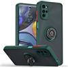 ILING Cover per Motorola Moto G22/Moto E32/Moto E32S, [Protezione Anticaduta di Grado Militare] Traslucida Matte Sensazione di Tocco Ultra Sottile Antiurto Custodia con Anello Supporto (Verde scuro)
