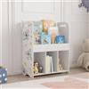 [en.casa] Scaffale per Cameretta Bambini Mini Libreria con Scomparti e Contenitori a Scaletta Mobile Bianco a Misura di Bimbi 75x62x29 cm Disegno Laterale Koala