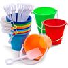 Sloosh Set di secchi plastic 12 secchi per bambini Pale e manici inclusi Giocattoli da spiaggia