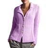 shownicer Cardigan Donna Tinta Unita Manica Lunga Scollo a V Cappotto Casual Elegante Maglione Cardigan con Bottoni per Primavera Autunno Invernale A Viola XL