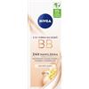 NIVEA Crema giorno 5 in 1 BB 24 ore di umidità SPF 15, crema da giorno colorata per pelle chiara, crema viso con olio di jojoba biologico e pigmenti per il trucco