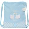 Glowlab M196 Hearts - Zaino a sacco piatto, grande, ideale per bambini di diverse età, comodo e versatile, qualità e resistenza, 35 x 40 cm, colore rosa chiaro Unisex bambini (confezione da 1), Blu