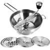 Hominas Passaverdure Manuale, Passatutto Passa Verdure a Mano Acciaio Inox Passapomodoro Passaverdura con 3 Setacci per Purè, Filtrare e Grattugiare Frutta e Verdura, 32 Cm