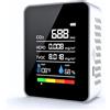 Nimomo Rilevatore CO2 portatile, 5 in 1 Misuratore Qualità dell'aria Interno con Rilevatore Anidride Carbonica/Formaldeide(HCHO)/TVOC/Temperatura E Umidità, Misuratore di CO2 per Casa/Ufficio/Auto