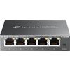 Tp-Link Tl-Sg105E Switch 5 Porte Rj45 Gigabit 10/100/1000 Mbps, Monitora La Rete, Priorizza Il Traffico E Configura Vlan, Struttura In Acciaio, nero