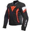 Dainese - Avro 5 Tex Jacket, Giacca Moto in Tessuto, con Protezioni su Spalle, Man, Nero/Rosso Fluo/Bianco, 44