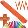 M METRIE Metrie™ BLOCK 52 Metro pieghevole legno 2m - Metro da falegname | Metro a stecche - Arancione - Graduazione Duplex, Made in EU | Faggio & Giunti in acciaio | Per Artigiani - 1 Pezzo