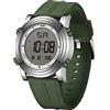 BUREI Orologio digitale uomo Sport all'aperto, Impermeabile 3ATM, Cronometro, Retroilluminazione LED, Silicone Grigio, 47mm, Classico