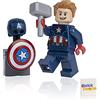 LEGO Superheroes: Captain America Minifig with Shield, Stand and Hammer (Mjolnir)
