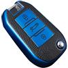 KUNIO Custodia per chiave pieghevole adatta per Peugeot 5008 208 308 Adatto per Citroen C3 C4 Cactu Adatto per Opel Crossland X Zafira Corsa F TPU Cover Chiave Auto Custodia 3 Tasti Blu