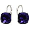 MŚ 1997 MENNICA ŚWIDNICKA Square Stupendi orecchini con comoda chiusura realizzati in argento sterlina 925 regalo per la Festa della Mamma, compleanni, onomastici o anniversari (Dark Purple)