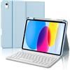 IVEOPPE Tastiera ipad 10 Generazione, Cover iPad 10 Generazione con Tastiera, Tastiera Italiano QWERTY Bluetooth Staccabile Magnetica per iPad 10 Generazione 2022 10.9, Blu cielo