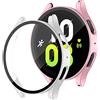 SOLOLUP 2 Pezzi Cover Compatibile con Samsung Galaxy Watch 5/Watch 4 44mm con Vetro Temperato,Durezza PC Protettiva Custodia Sottile Custodia Antiurto per Samsung Galaxy Watch 5/4 44mm,Oro Rosa/Argento