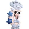 Generico Fiocco Nascita Azzurro Bimbo con Topolino, Luna, Nuvole e Stelle - Nome Personalizzato-Decorazione per Porta Cameretta Bimbo - Fatto a mano - Benvenuto a Nuovo Nascituro (Topolino)