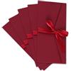 XNIVUIS 5 Pezzi Busta Vintage, Buste per Lettere Buste Autosigillante, Buste con Lembo, Buste in Carta Kraft Retrò con Fibbia con Nastro per Matrimoni, Biglietti di Auguri e Inviti (Rosso)
