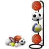 NUWIQ 5 Strati Scaffale per Palloni, Rastrelliera Verticale per Palloni, per la Conservazione di Palloni da Basket, Palloni da Calcio, Palloni da Pallavolo, Espositore per Basket Multistrato