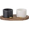 Bloomingville Florio in vetro di sale con cucchiaio nero marmo